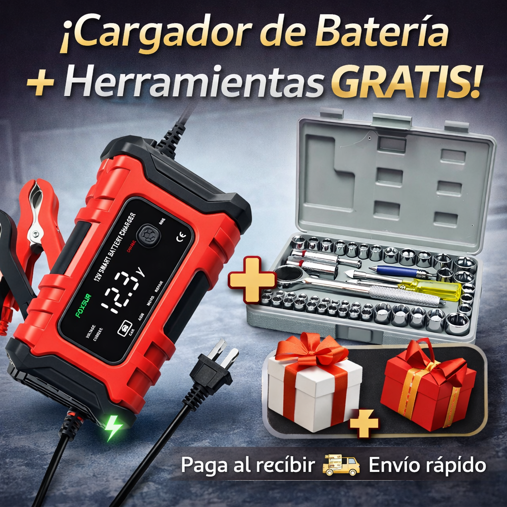 Cargador de Batería Inteligente 🎁 Juego de Herramientas de REGALO