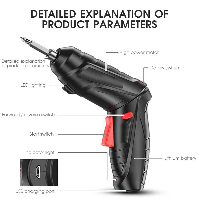 Handy Cordless Electric Drill