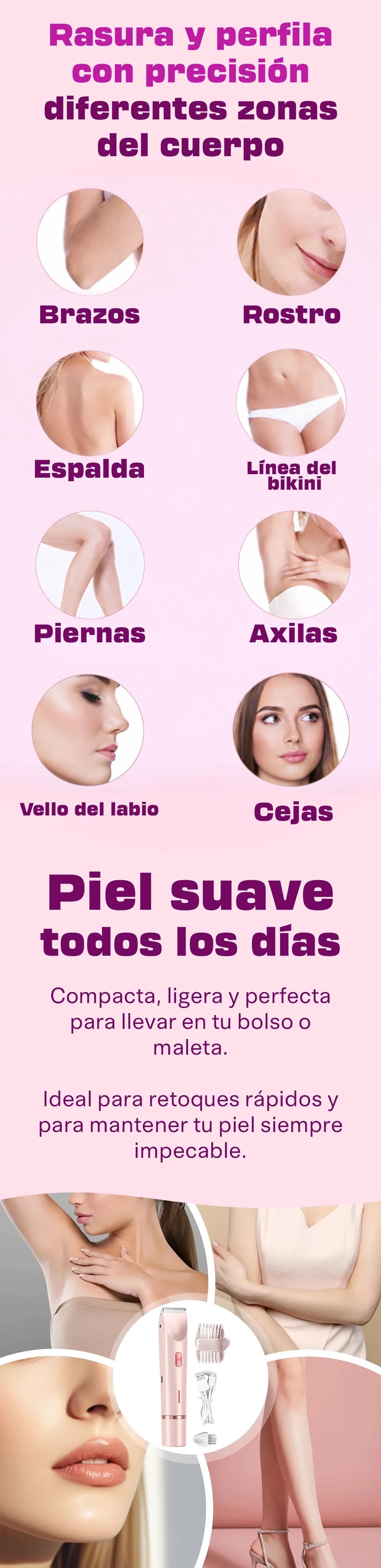 Depiladora Recargable Pro